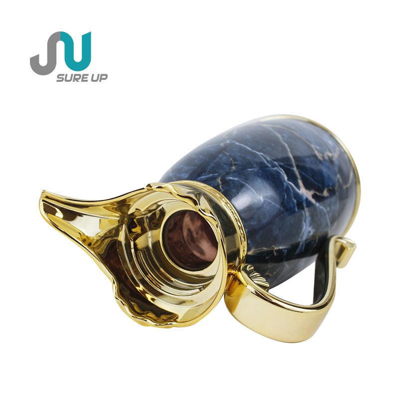 Wholesale Dallah Arabic Style Turkish Coffee Tea Pots Double Wall Glass Liner Thermos Hot Water Flask Jug
