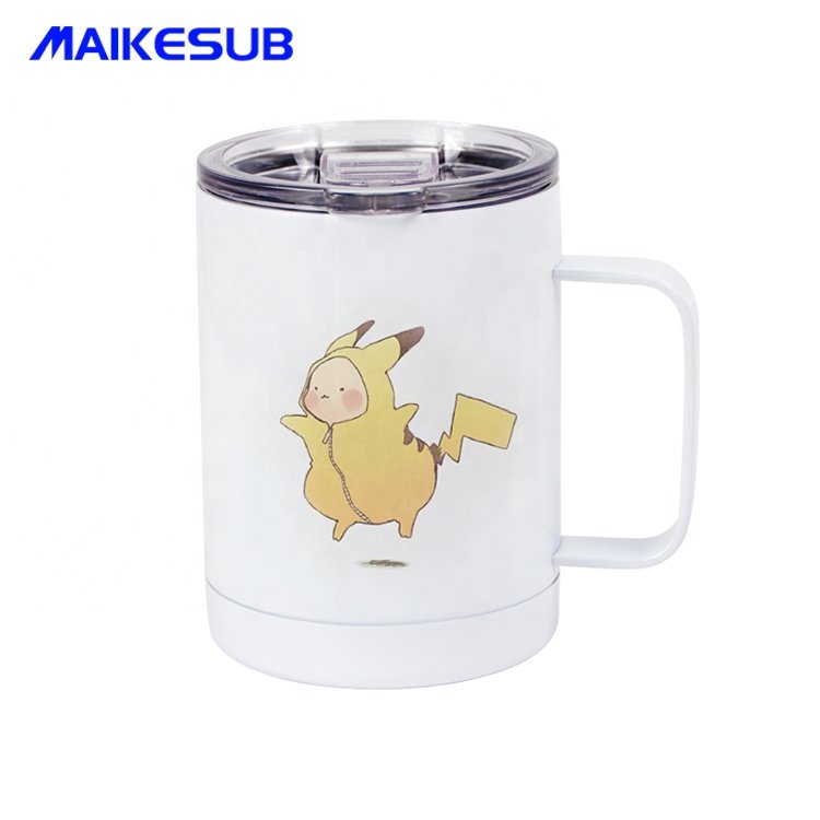 304 stainless steel vacuum insulated water bottle 12oz sublimation blank coffee tumbler mug with handle for sublimation