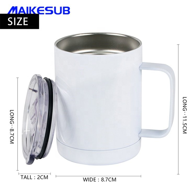 304 stainless steel vacuum insulated water bottle 12oz sublimation blank coffee tumbler mug with handle for sublimation