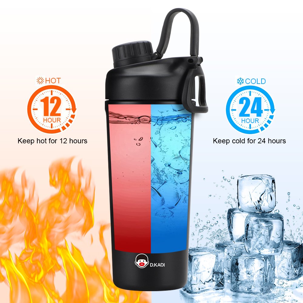 Patented Product Double Wall Insulated Termos Vacuum Flask Custom Color Stainless Steel Sports Gym Protein Shaker Bottle