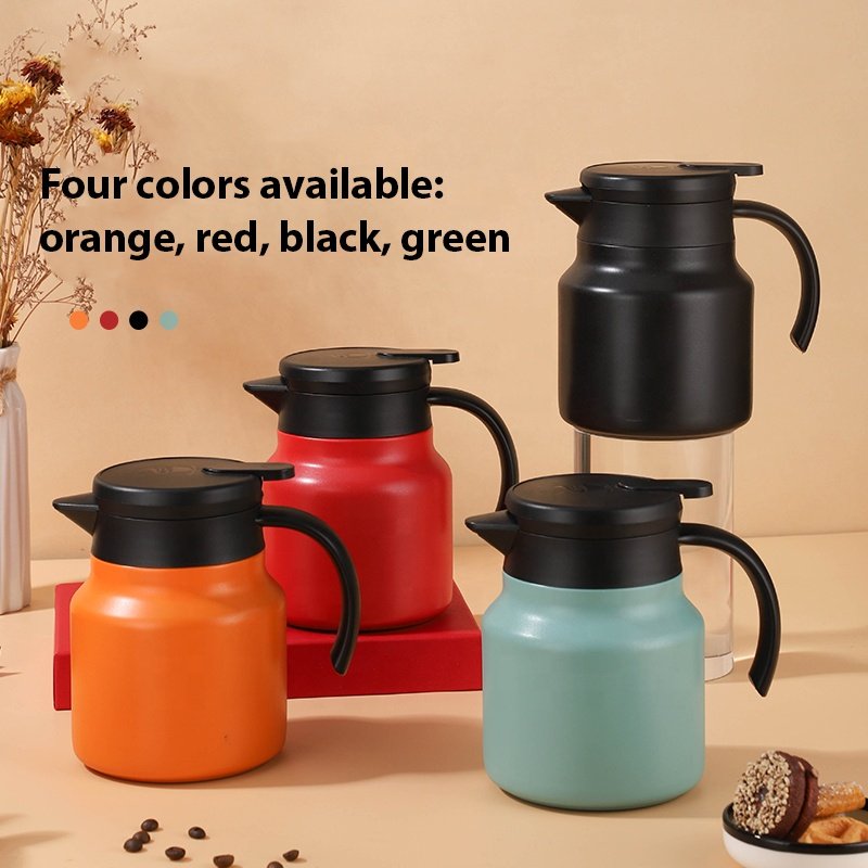 304 Stainless Steel 800ml Thermo Flask Pot Home Kettle Coffee Thermos Mug Grip Teapot Vacuum Cup Water Bottles