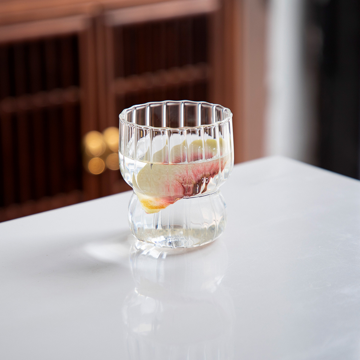 Heat Resistant High Borosilicate Glass Cup Coffee Mug Beer Glass Cup Cute Striped Oat Milk Breakfast Cup Clear Creative