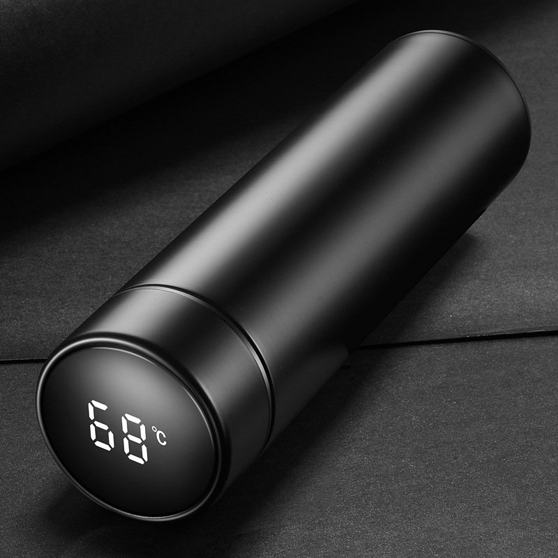 500ml/17OZ Cheap led intelligent temperature measuring water bottle 304 stainless steel thermal insulation cup Thermometer mug