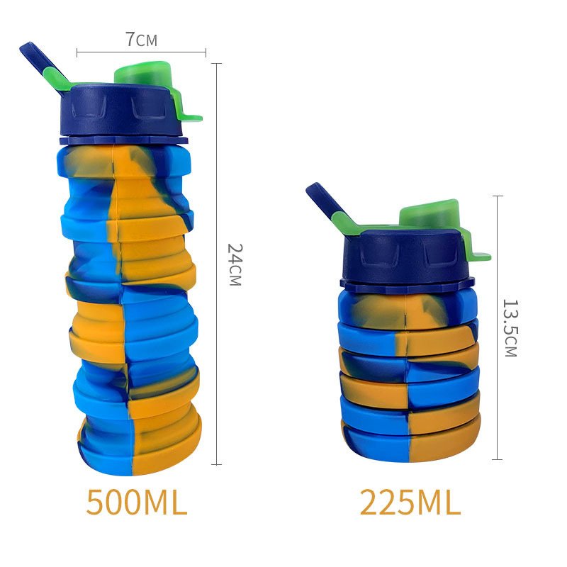 Creative Outdoor Sports Silicone Folding Mug Riding Travel Fitness Portable Water Bottle Camouflage Gift Cup