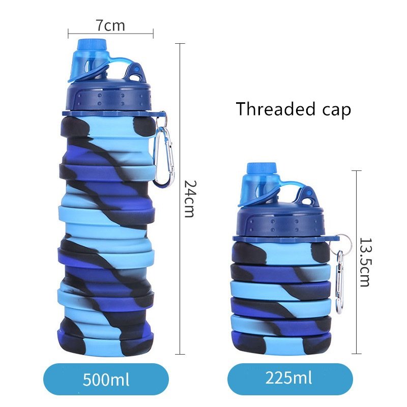 Creative Outdoor Sports Silicone Folding Mug Riding Travel Fitness Portable Water Bottle Camouflage Gift Cup