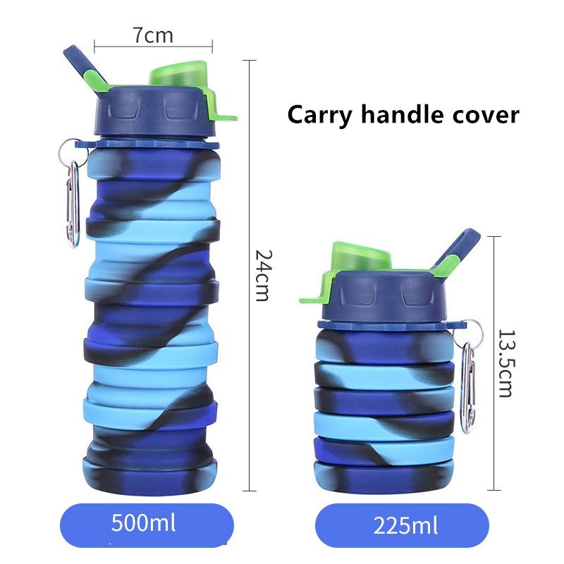 Creative Outdoor Sports Silicone Folding Mug Riding Travel Fitness Portable Water Bottle Camouflage Gift Cup