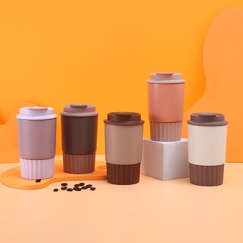 Custom Logo New 304 Stainless Steel Vacuum Coffee Cup Without Handgrip 360ml Portable Thermos Insulated Straight Mug