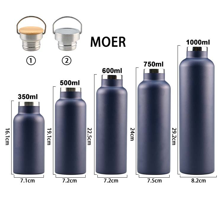 customize powdered coated sport flask water bottle double wall stainless steel vacuum Middle Mouth water bottle