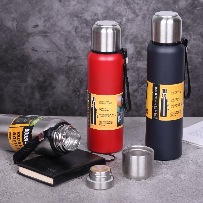 Wholesale Large Capacity Out Door 1.5L 1500ml Two Lids Stainless Steel Double Wall Tea Infuser Vacuum Thermos Flasks & Thermoses