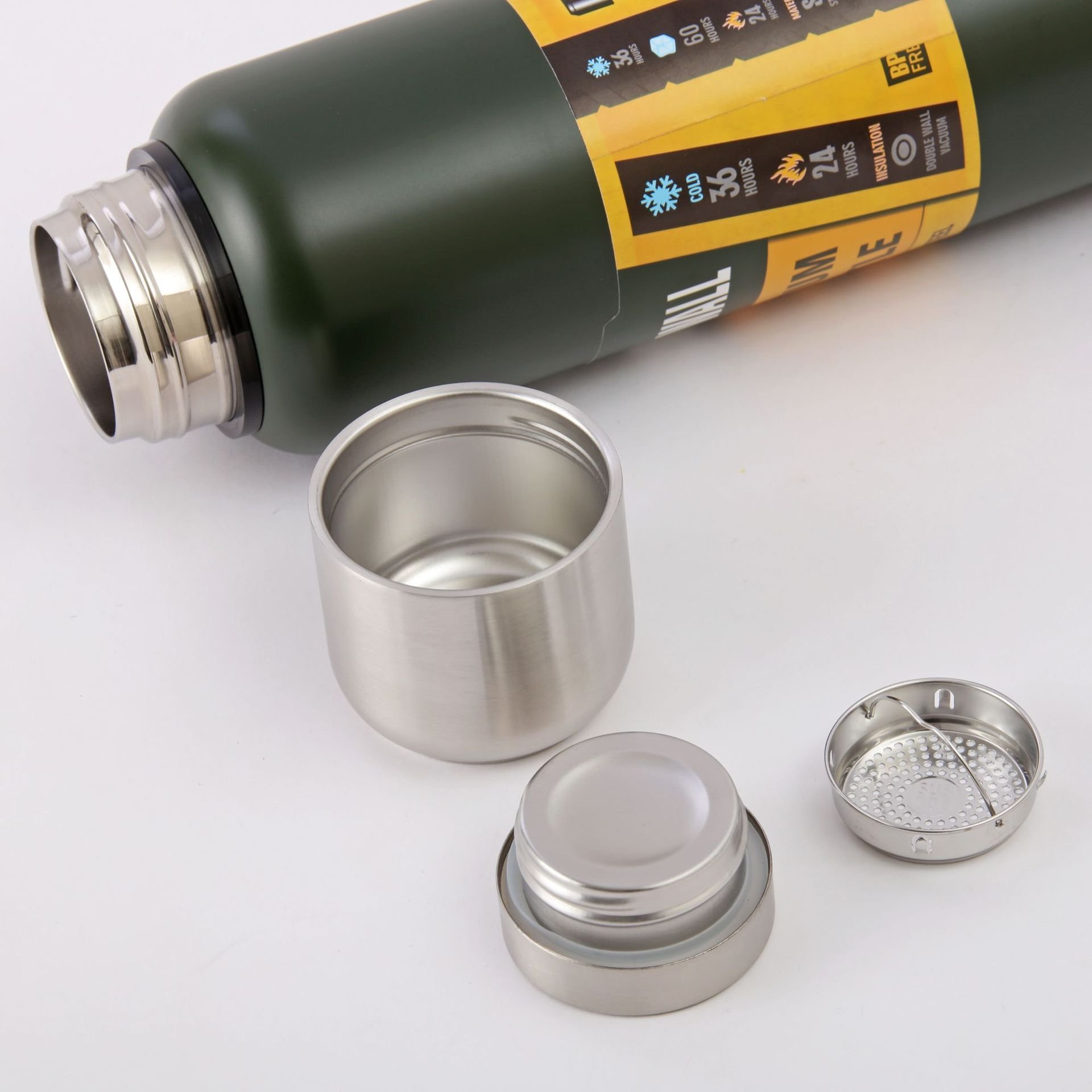 Wholesale Large Capacity Out Door 1.5L 1500ml Two Lids Stainless Steel Double Wall Tea Infuser Vacuum Thermos Flasks & Thermoses