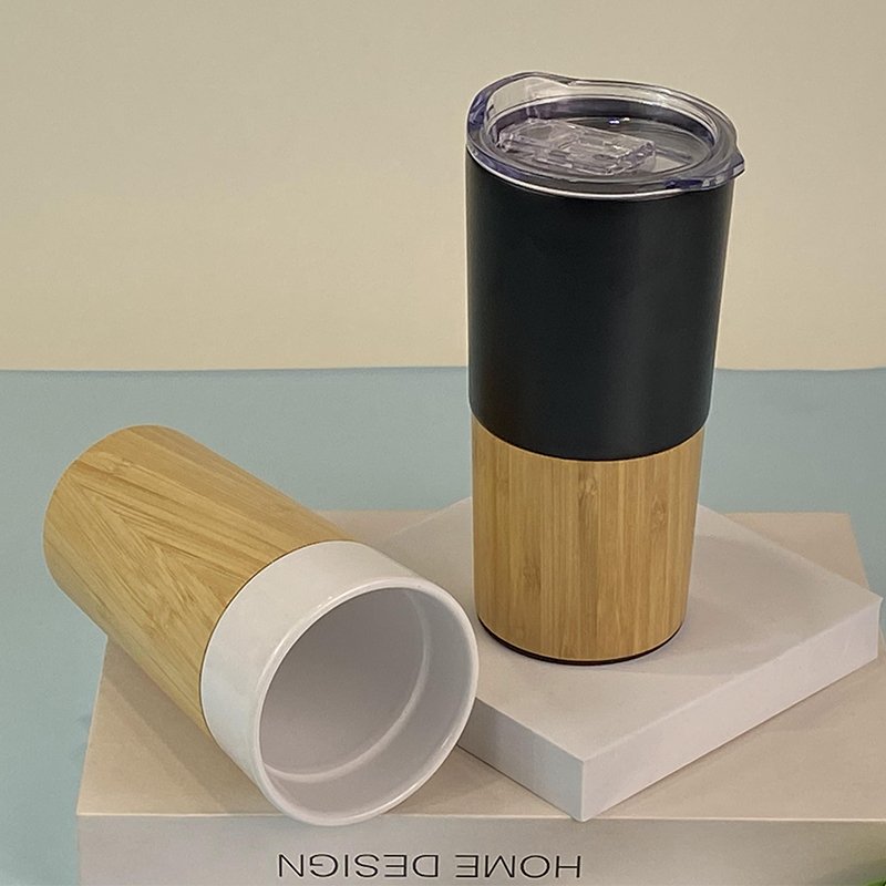 Wooden Gift Box Bottles 500ml Bamboo Foundation Bottle Mug With Bamboo Lid and handle