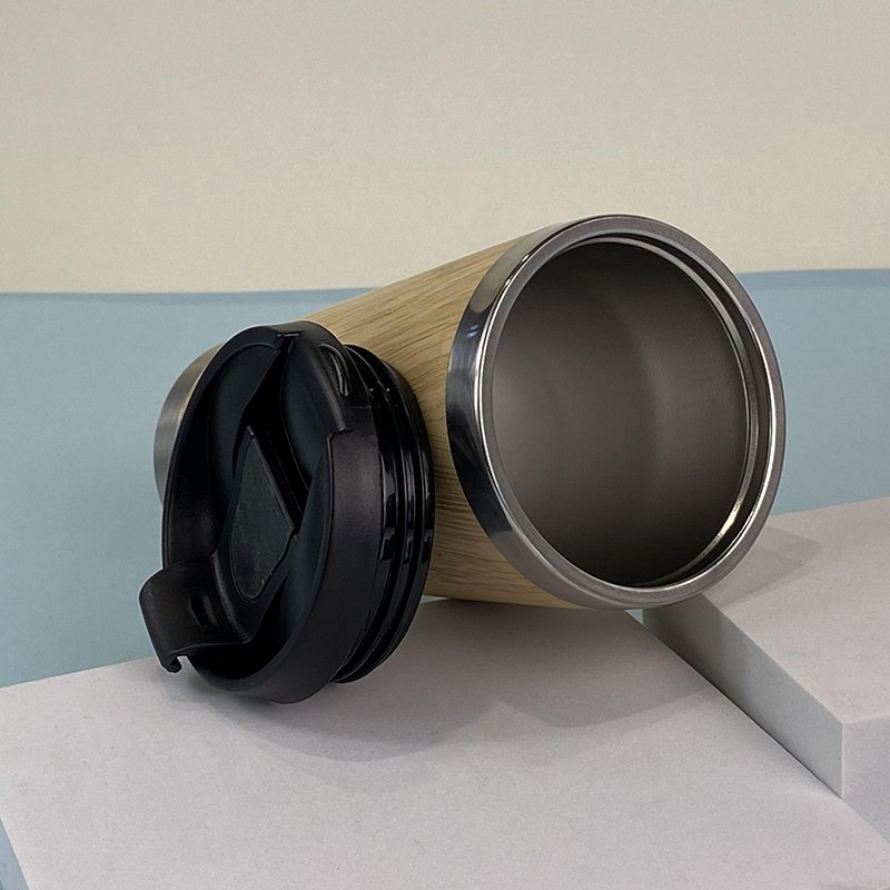 Wooden Gift Box Bottles 500ml Bamboo Foundation Bottle Mug With Bamboo Lid and handle