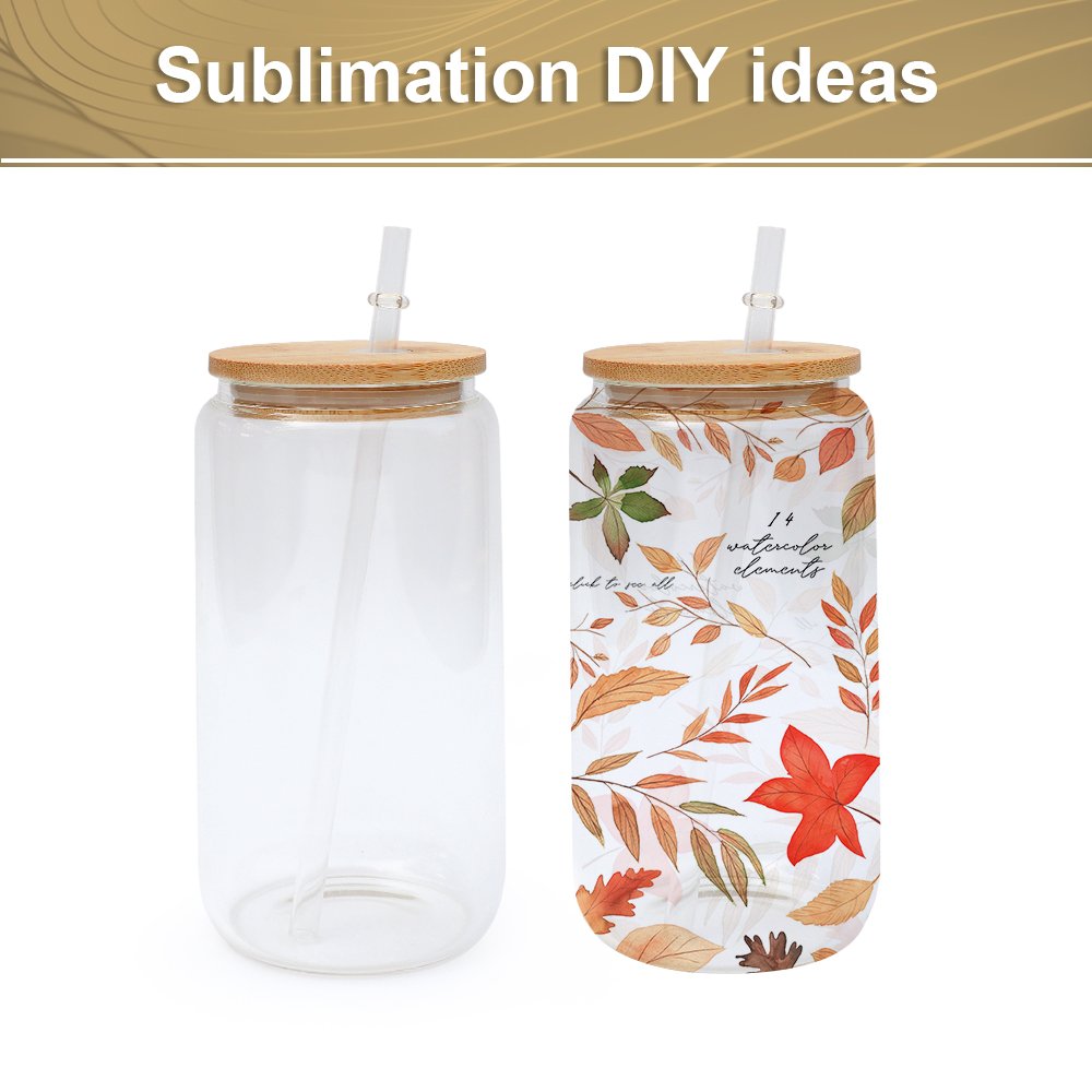 us warehouse stocked 12oz 16oz 25oz sublimation blanks beer mug drinking glasses glass can cups with bamboo lids and straws