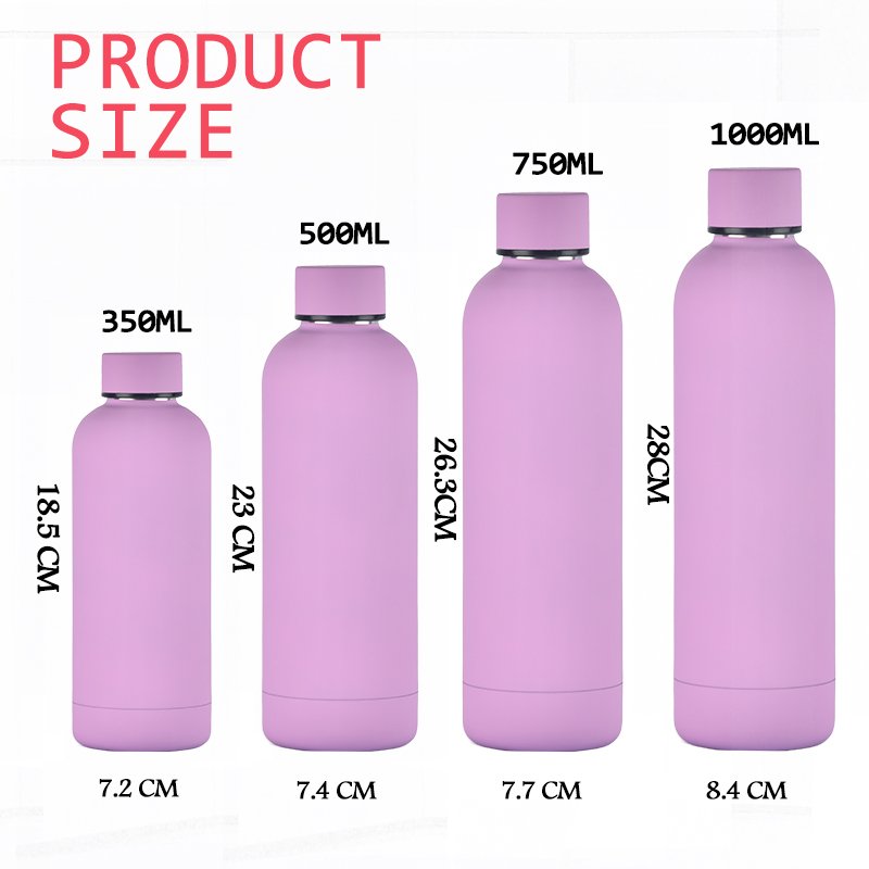 Custom Logo Double Wall Vacuum Insulated Bottles Small Mouth 350ML 500ml 750ML Small Mouth Stainless Steel Water Bottle