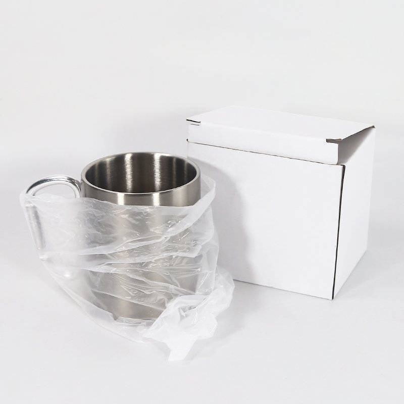 Sublimation Blank Travel Coffee Cup 220 ml 330 ml Mountaineering Buckle Double Wall Metal Carabiner Camping Mug with Handle