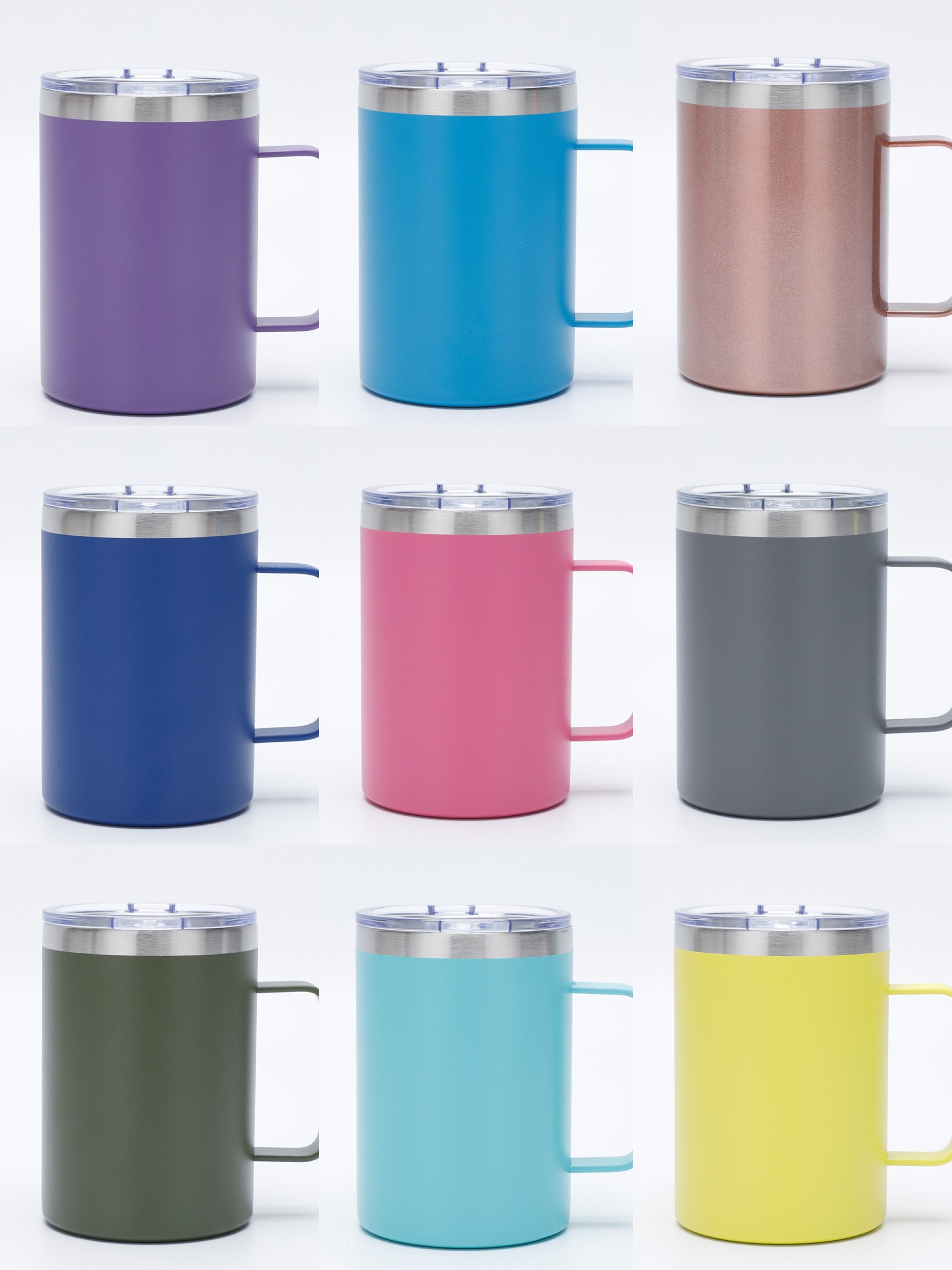 Popular 16oz Double Wall Vacuum Stainless Steel Insulated Travel Mug BPA-Free Coffee Cup Modern Handle Design Water Coffee Go