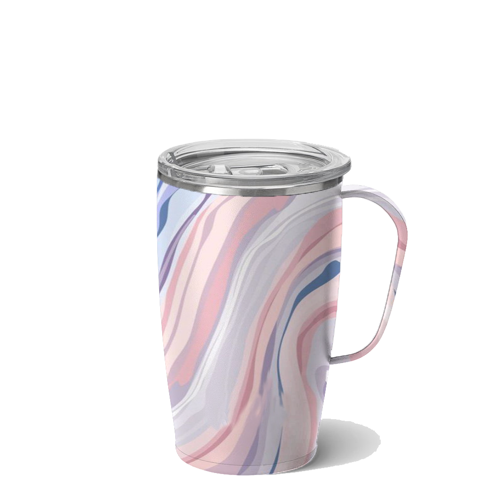 18 OZ Coffee Travel Cup Stainless Steel Insulated Tumbler Handle Lid Straw Opening Double Wall Vacuum for Hot Mug