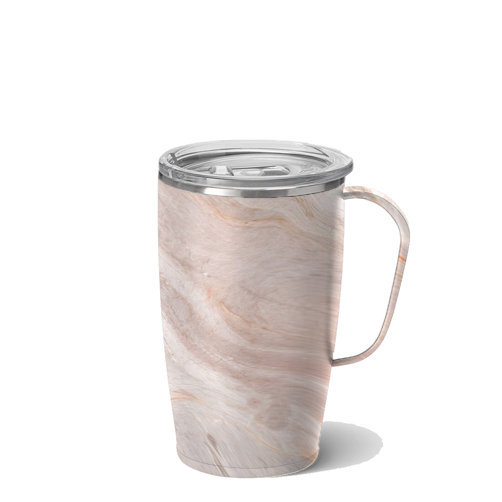 18 OZ Coffee Travel Cup Stainless Steel Insulated Tumbler Handle Lid Straw Opening Double Wall Vacuum for Hot Mug
