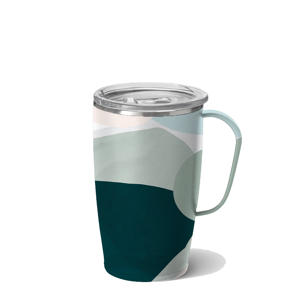 18 OZ Coffee Travel Cup Stainless Steel Insulated Tumbler Handle Lid Straw Opening Double Wall Vacuum for Hot Mug