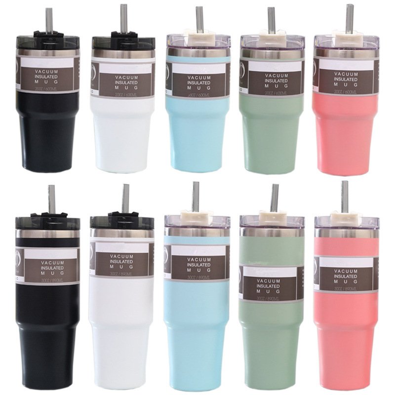 wholesale coffee insulated vacuum tumbler cups 20oz 30oz double walled stainless steel water bottle with lid and straw
