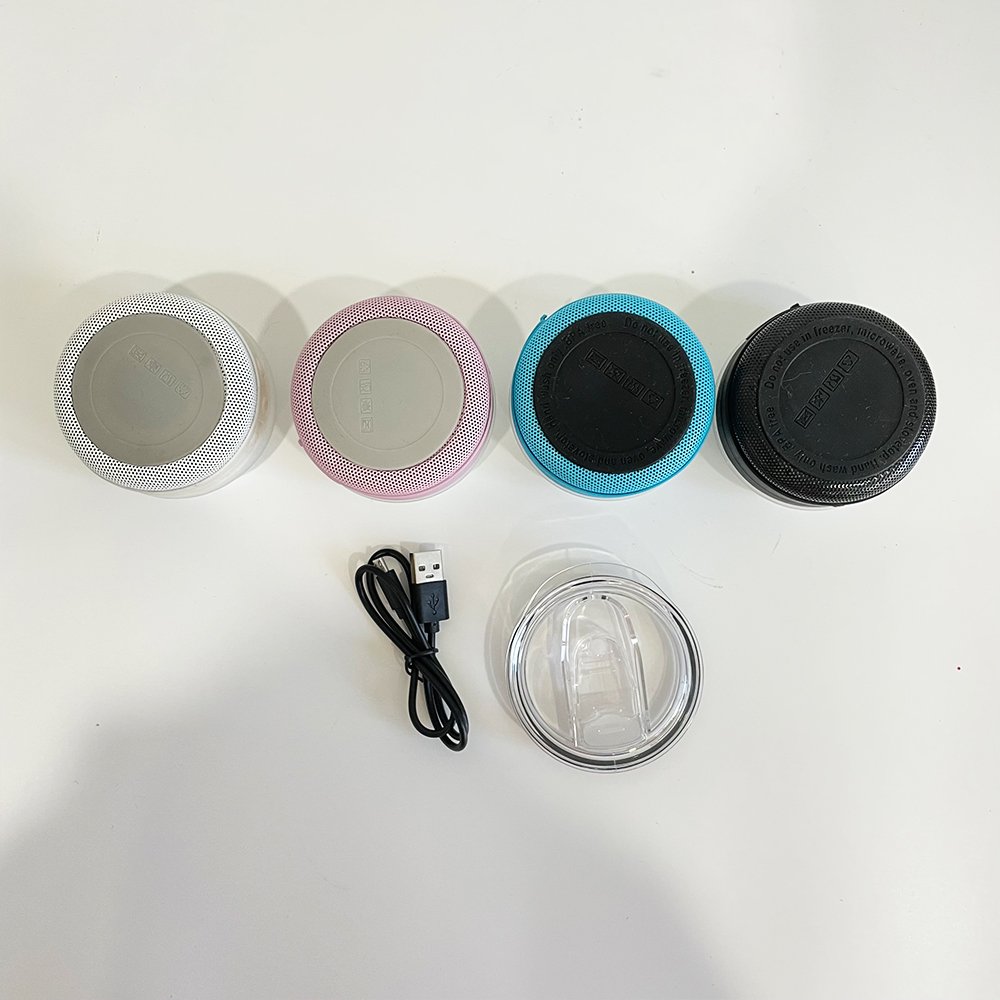 USA Warehouse 16oz 20oz white sublimation speaker tumbler Straight wireless music cup Smart Water Bottle For Heat Press Printing