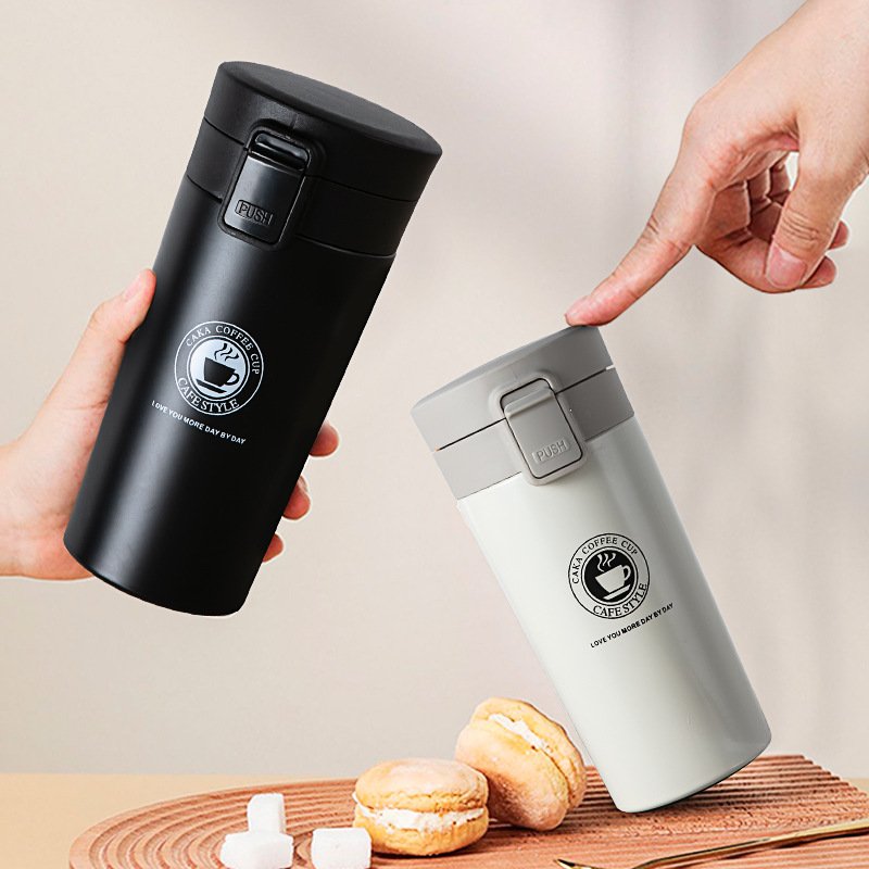 Recycle 380ml Best Seller Double Vacuum Custom Stainless Steel Thermos Travel Mug With Bouncing Lid