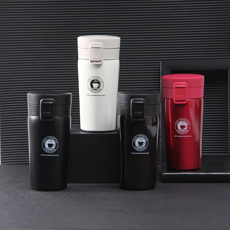 Recycle 380ml Best Seller Double Vacuum Custom Stainless Steel Thermos Travel Mug With Bouncing Lid