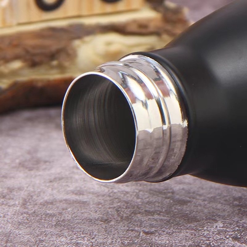 Creative Stainless Steel Double-Wall Vacuum Flask Wood Grain Splicing Spray Painted Steel Cover Coke Beverage Wholesale Straight