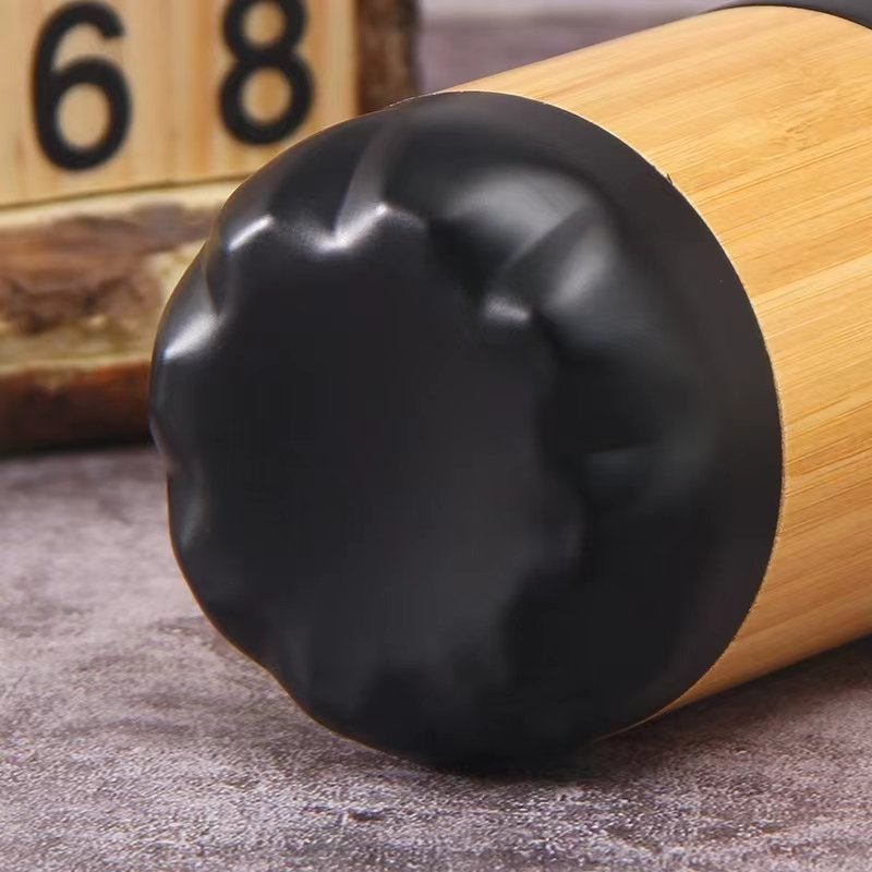 Creative Stainless Steel Double-Wall Vacuum Flask Wood Grain Splicing Spray Painted Steel Cover Coke Beverage Wholesale Straight