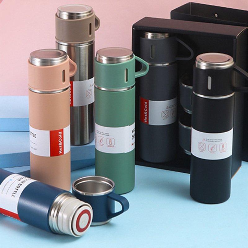 Thermo Double Wall 500ML Bottle Vacuum Flask Business Gift Set 304 Stainless Steel Cup Vacuum Insulated Flask For Business Gifts