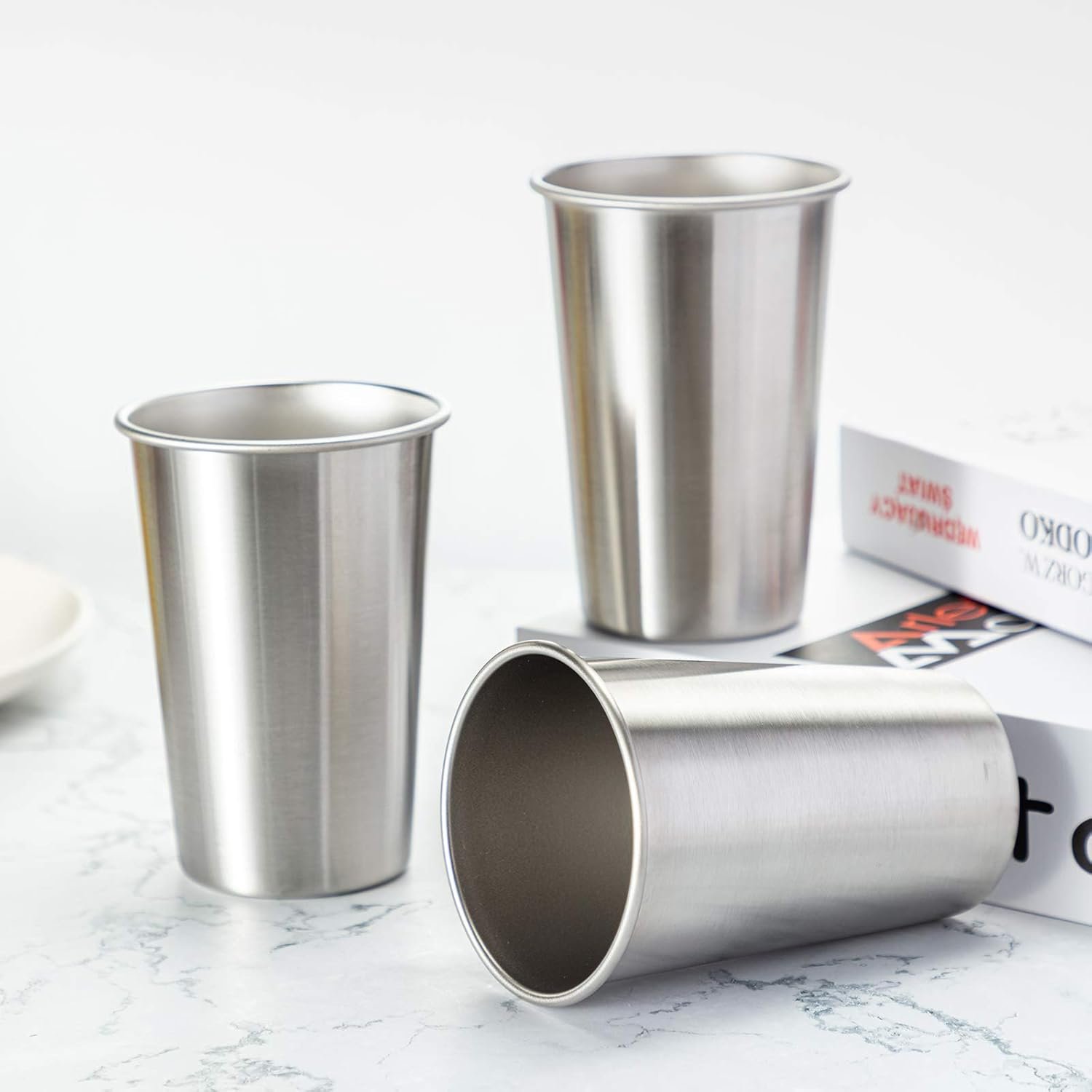 16 oz Stainless Steel 304 Beer Pint Cups Unbreakable Metal Drinking Glasses for Bar Restaurant Custom Coffee Mug Tumblers