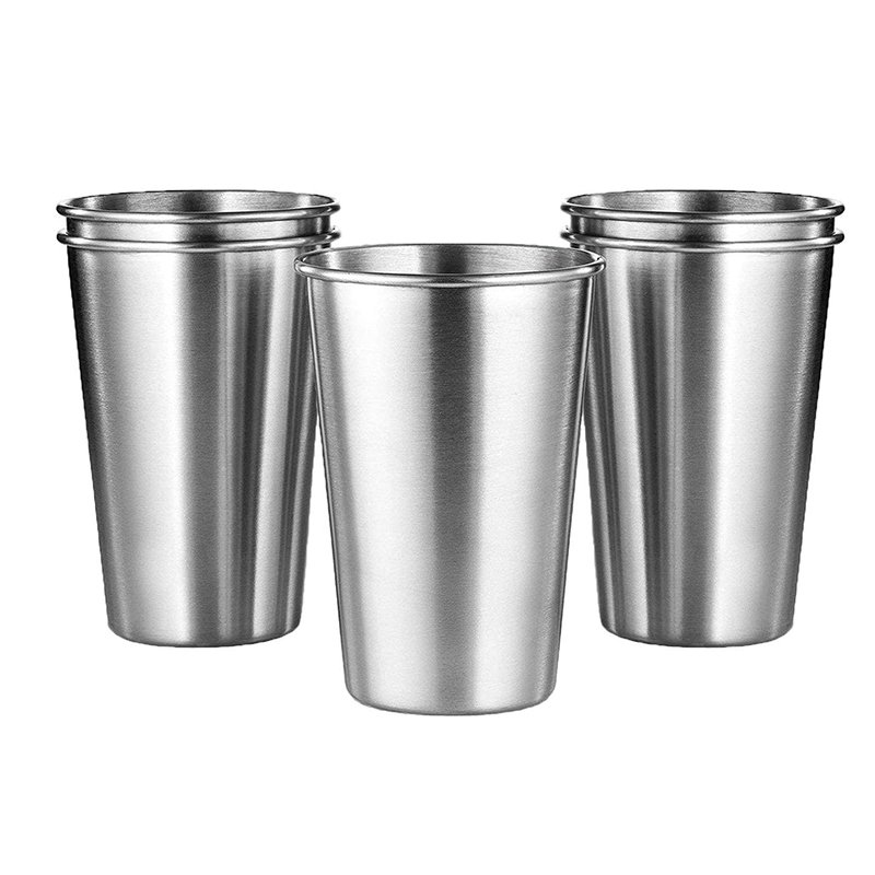 16 oz Stainless Steel 304 Beer Pint Cups Unbreakable Metal Drinking Glasses for Bar Restaurant Custom Coffee Mug Tumblers