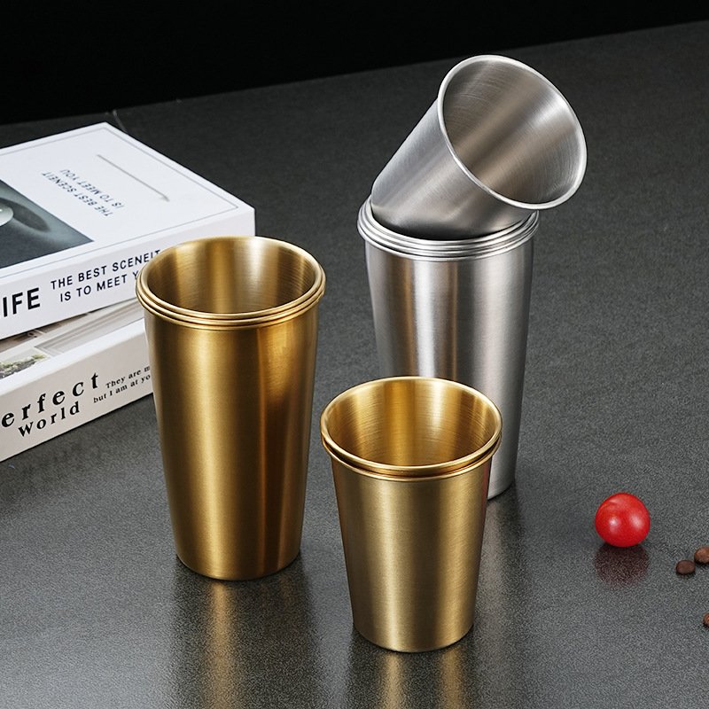 16 oz Stainless Steel 304 Beer Pint Cups Unbreakable Metal Drinking Glasses for Bar Restaurant Custom Coffee Mug Tumblers