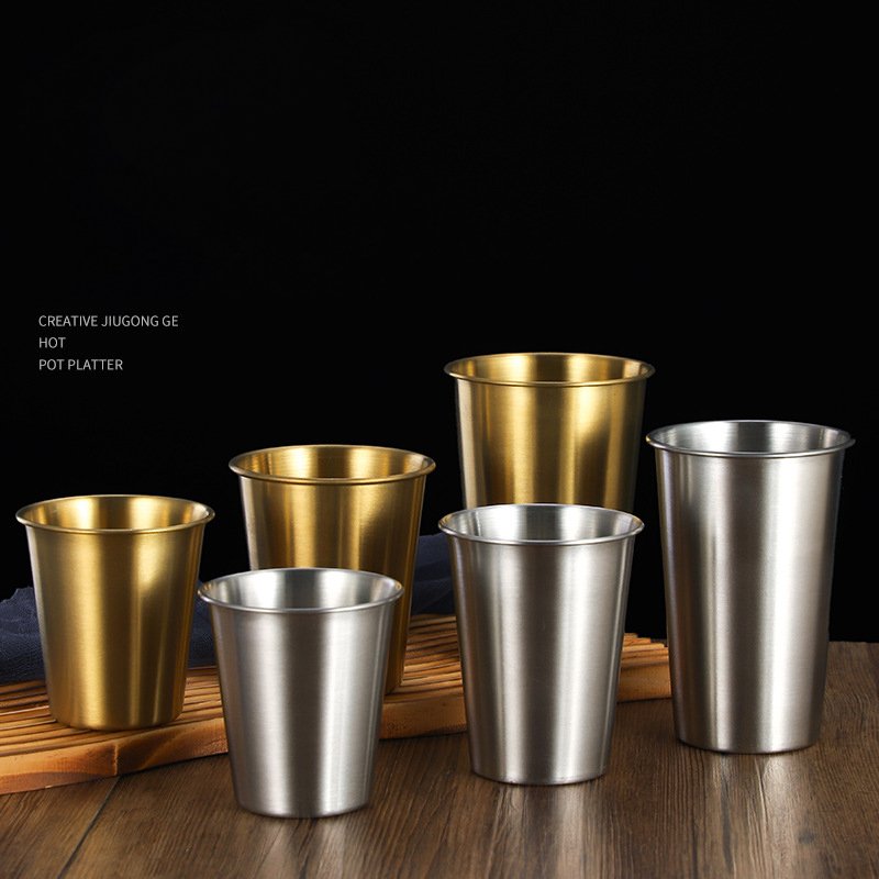 16 oz Stainless Steel 304 Beer Pint Cups Unbreakable Metal Drinking Glasses for Bar Restaurant Custom Coffee Mug Tumblers