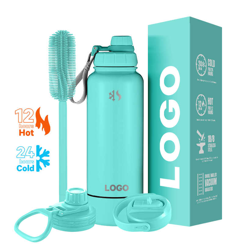 stainless steel insulated vacuum flasks with wide mouth water bottle 32oz 40oz stainless steel sports bottle