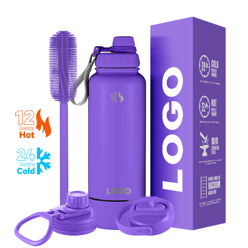 stainless steel insulated vacuum flasks with wide mouth water bottle 32oz 40oz stainless steel sports bottle