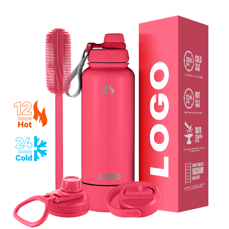 stainless steel insulated vacuum flasks with wide mouth water bottle 32oz 40oz stainless steel sports bottle