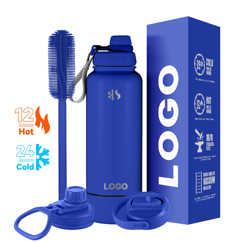 stainless steel insulated vacuum flasks with wide mouth water bottle 32oz 40oz stainless steel sports bottle