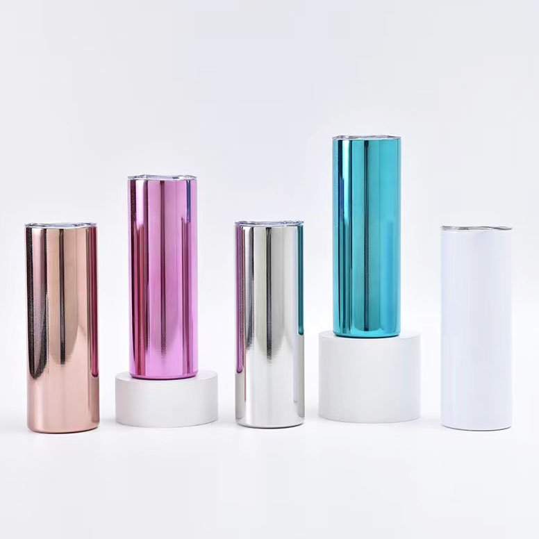 Hot Selling 2024 Water Mug Stainless Steel Double Wall 20 oz Skinny Sublimation Tumbler Straight Termos