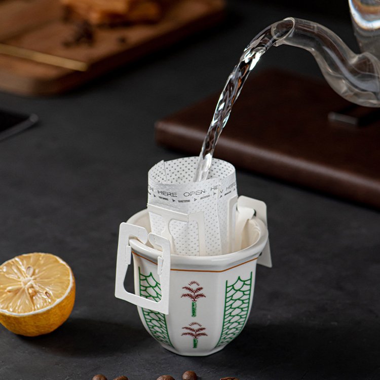 Elegant Print Espresso Handshake Ceramic Mugs Wholesale Unique Handmade Arabic Cups Ceramic Mug for Gift