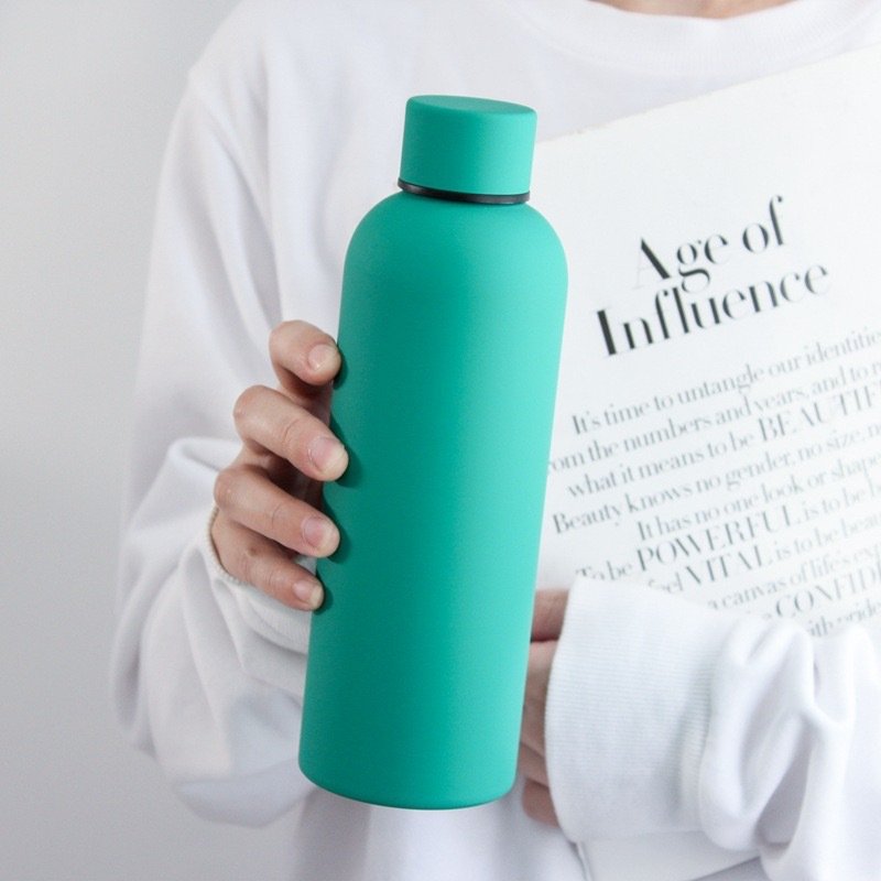 custom aluminium spray logo printing 750ml portable drinking stainless steel hot water bottle water bottles with logo