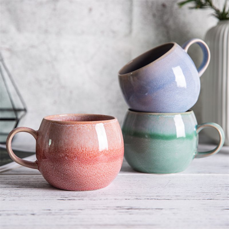 Hot Sale Nordic Kiln Glazed ceramic coffee mug large capacity breakfast milk cereal cup