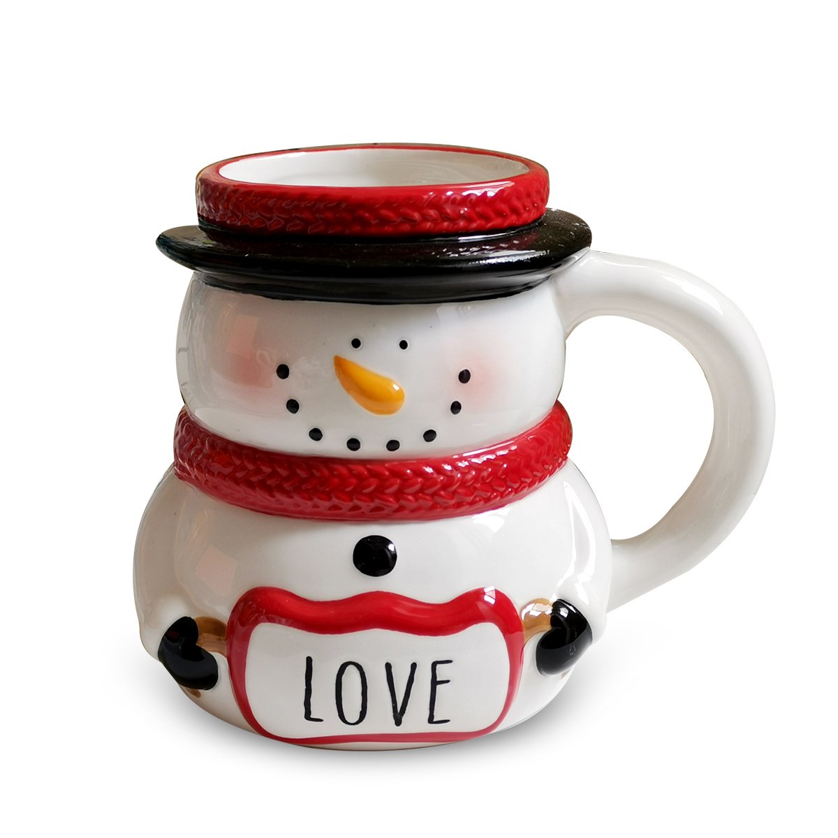 Christmas Santa Claus Feeted 3D Mug With Black Speckles Wholesale Handpainting Dolomite Santa 18OZ Coffee Mug
