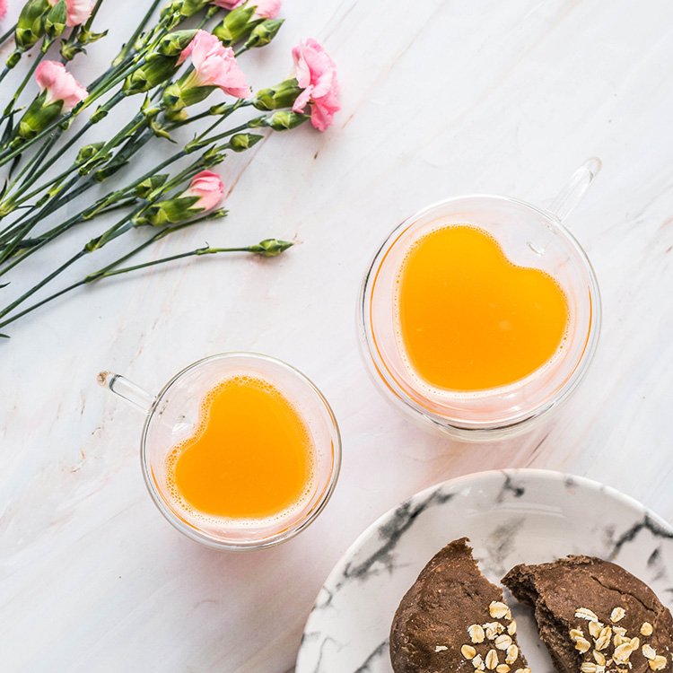 Heart Shaped Double Wall Glass Insulated Tea Coffee Cup Eco-Friendly Clear Glass Mugs High Thermal Customizable Logo Gift