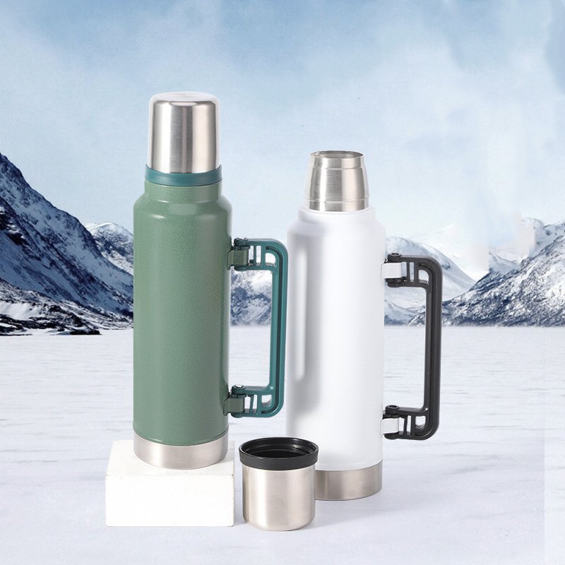47 oz large capacity outdoor travel vacuum flask with handle portable stainless steel water bottle