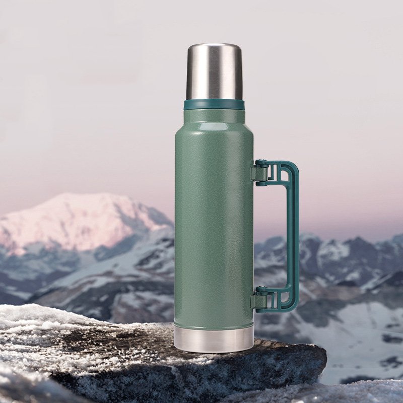 47 oz large capacity outdoor travel vacuum flask with handle portable stainless steel water bottle
