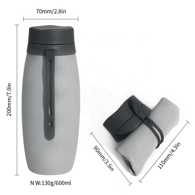 Wellfine Wholesale Personalised Silicon Foldable Gym Water Bottle Reusable Girls Outdoor Sports Travel Water Bottles