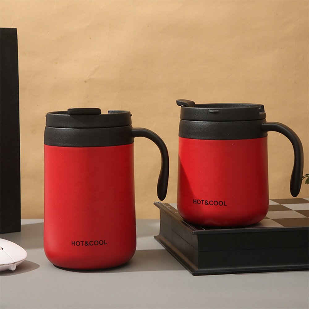 Portable 500ML Sublimation 18/8 Stainless Steel Double Wall Vacuum Insulated Thermal Travel Coffee Mug with Handle