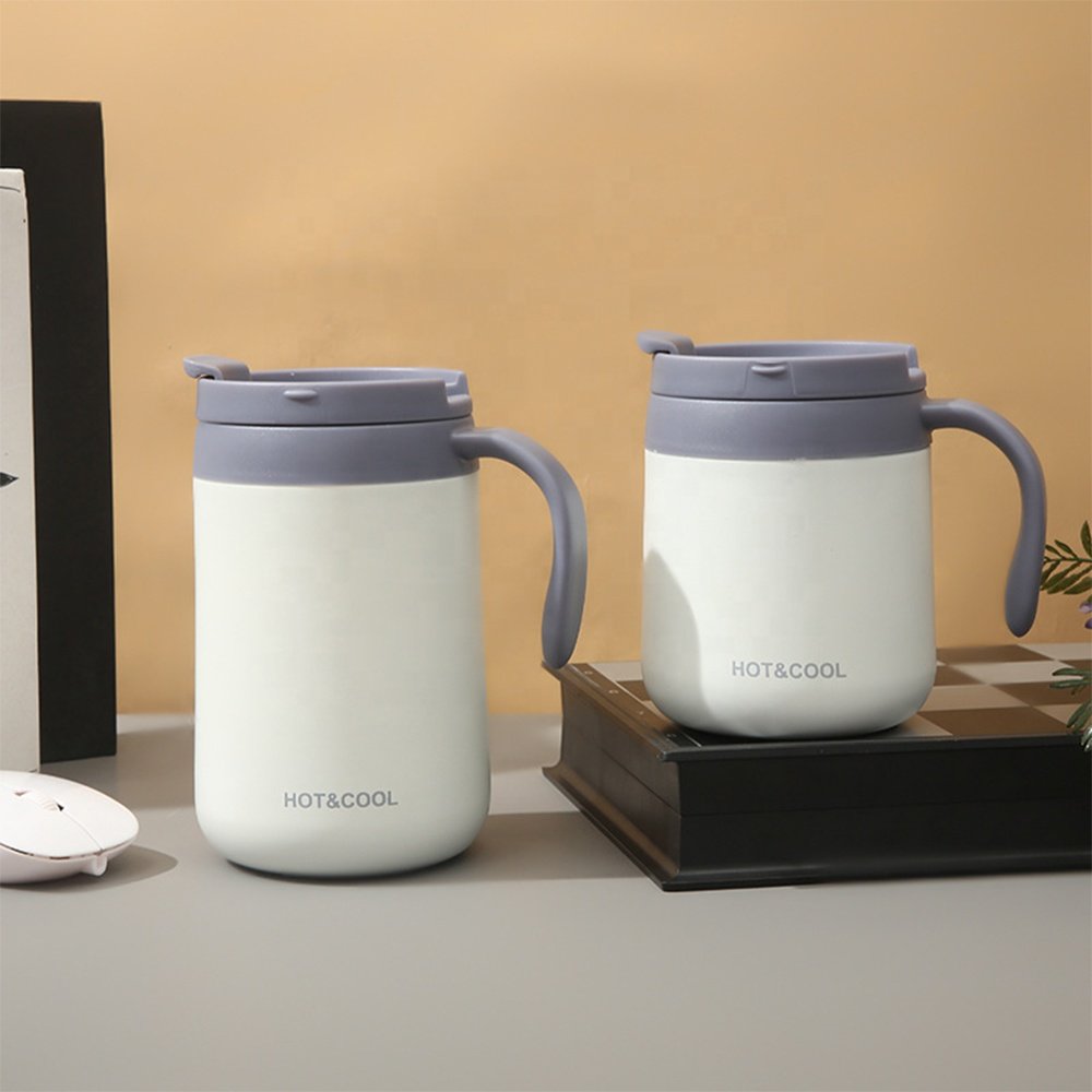 Portable 500ML Sublimation 18/8 Stainless Steel Double Wall Vacuum Insulated Thermal Travel Coffee Mug with Handle