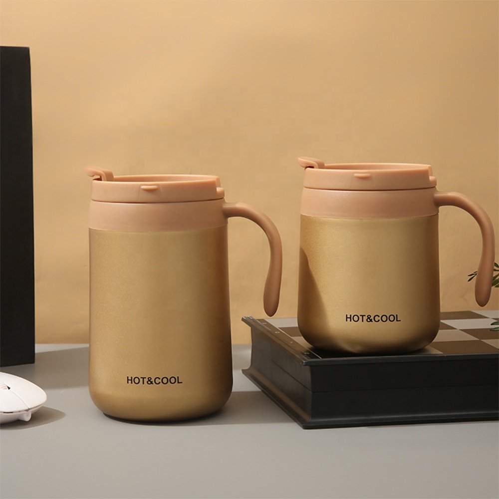 Portable 500ML Sublimation 18/8 Stainless Steel Double Wall Vacuum Insulated Thermal Travel Coffee Mug with Handle